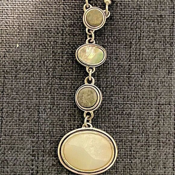 Kenneth Cole Jewelry - Kenneth Cole 4 Stone (Grey/Cream/Green/Brown ) Stacked Necklace.